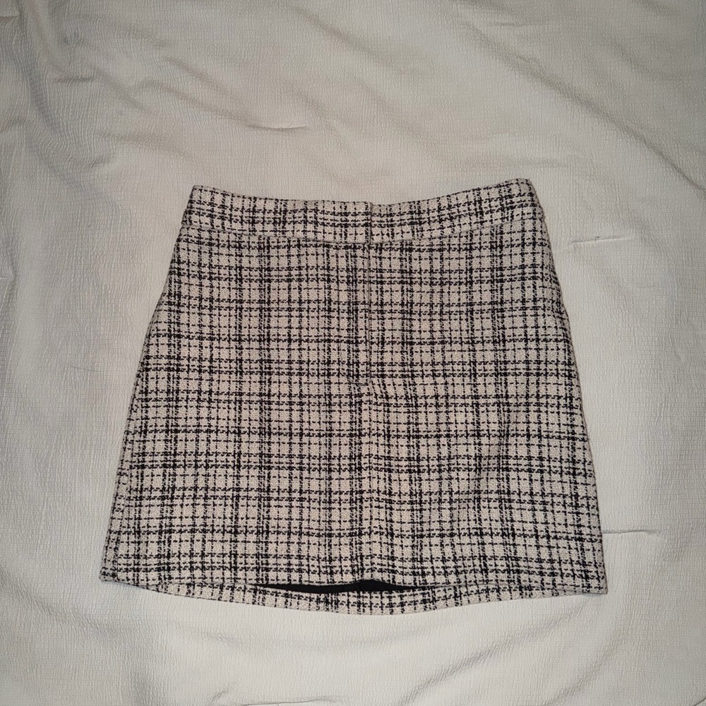H&M Black and White Checkered Mini Skirt